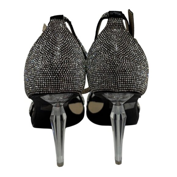 CATHY DIN / Laura-3 / Luxury Rhinestone / Black & Silver / Stiletto Heels / With - Picture 5 of 7